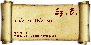 Szőke Béke névjegykártya