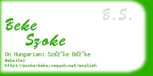 beke szoke business card